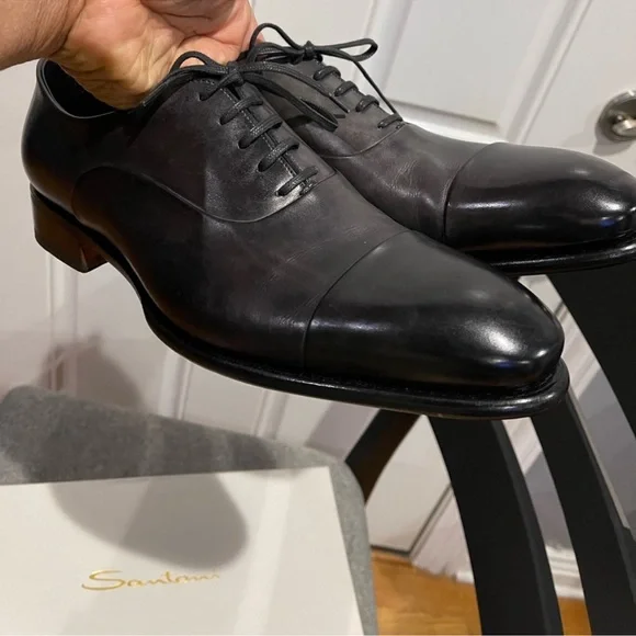 NWB Santoni Drk Gray Dress Lace-up shoes Sz 9 Santoni - Dilate Gray Leather Lace-Up Dress Shoe main image 2